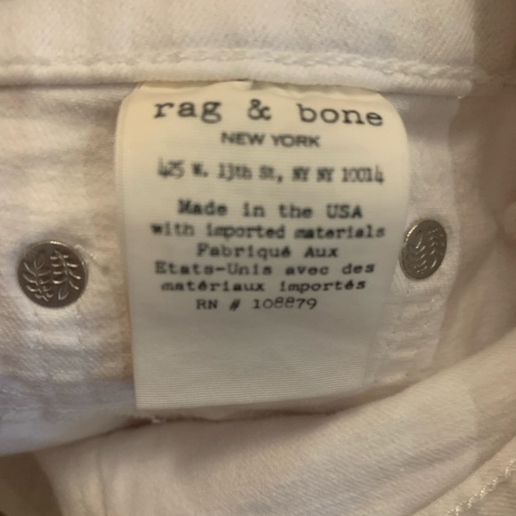 Rag and Bone white high-rise skinny jean Size 28 NWOT - Picture 8 of 8